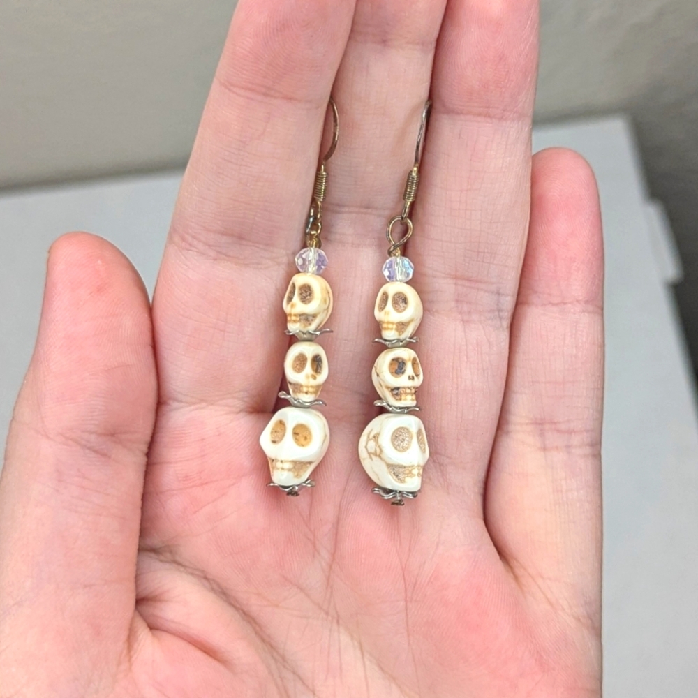 Triple Skull Earrings